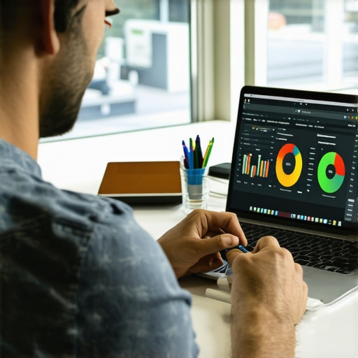 Business owner reviewing Chicago local SEO performance on laptop