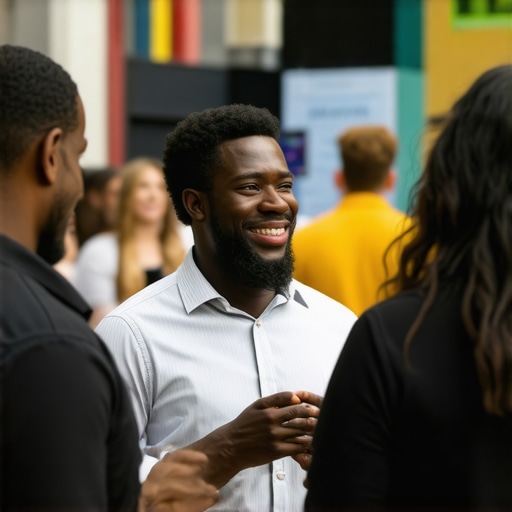 Business owner participating in Chicago community event to boost local SEO