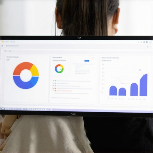 A person working on local SEO analytics with SEO tools displayed on the screen.