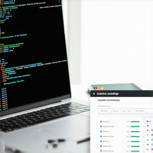 Tools for Maintaining Google Maps Rankings Laptop screen displaying local SEO management tools and schema markup code.