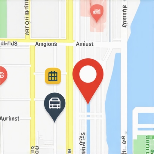 Digital map of Chicago with highlighted business markers for SEO