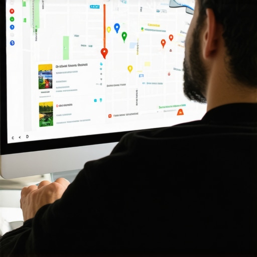 A person working on Google Maps profile optimization.