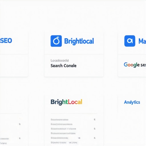 Data-Driven Chicago Maps SEO Business owner analyzing SEO dashboards on multiple screens