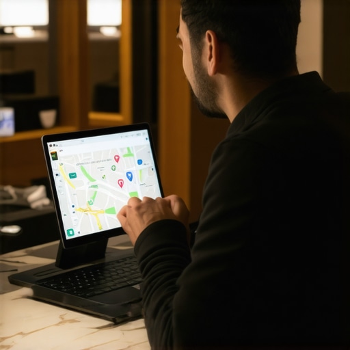 Business owner using computer to fix Google Maps listing